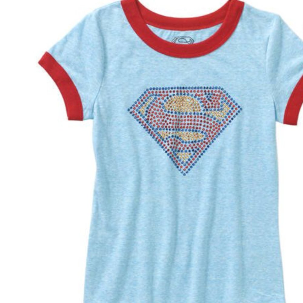 T-shirt Supergirls new size XL 14-16 TM & DC Comics 55% cotton 45% polyester